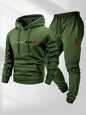 Men's Fleece Hoodie & Jogger Set – Letter Print Pullover Tracksuit for Fall Winter Casual Sportswear