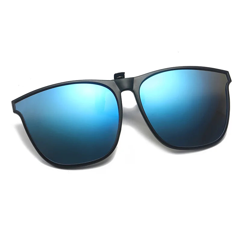 Polarized Clip-On Sunglasses for Men UV400 Anti-Glare Driving Square Shades