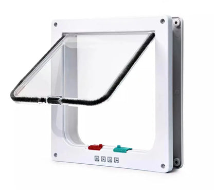 Pet Flap Door with 4-Way Security Lock — ABS Plastic Cat & Small Dog Door Kit