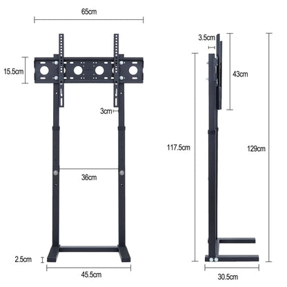 Unho No-Drill Mobile TV Floor Stand - Height Adjustable Cart for 32 to 85in Screens, 40kg Capacity, VESA up to 800x500