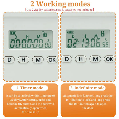 2.8L Timer Lock Box | Electronic Lockable Storage Box with Combination Lock & Digital Timer for Phone, Medication & Focus