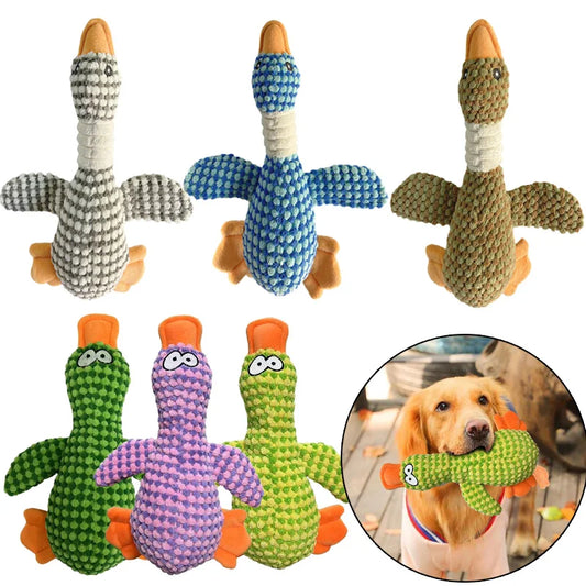 Plush Duck Squeak Dog Toy – Dental Chew for Puppies & Dogs (Small, Medium, Large)