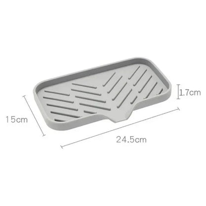 Multifunctional Silicone Sink Tray with Drain – Soap, Sponge & Brush Organizer for Kitchen & Bathroom