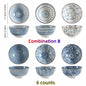 Japanese-Style Blue & White Hand-Painted 4.5-Inch (11.5 cm) Ceramic Rice Bowl Retro Tableware