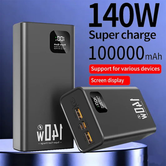 100000mAh 120W Power Bank – USB-C PD 20W Fast Charge, LED Display Portable Battery Pack for iPhone Samsung Xiaomi Tablets