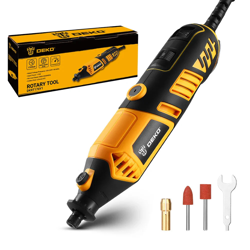 Corded Rotary Tool 220V 170W Mini Handheld Grinder with Flex Shaft, 127-Piece Accessory Kit for Engraving, Polishing & Cutting