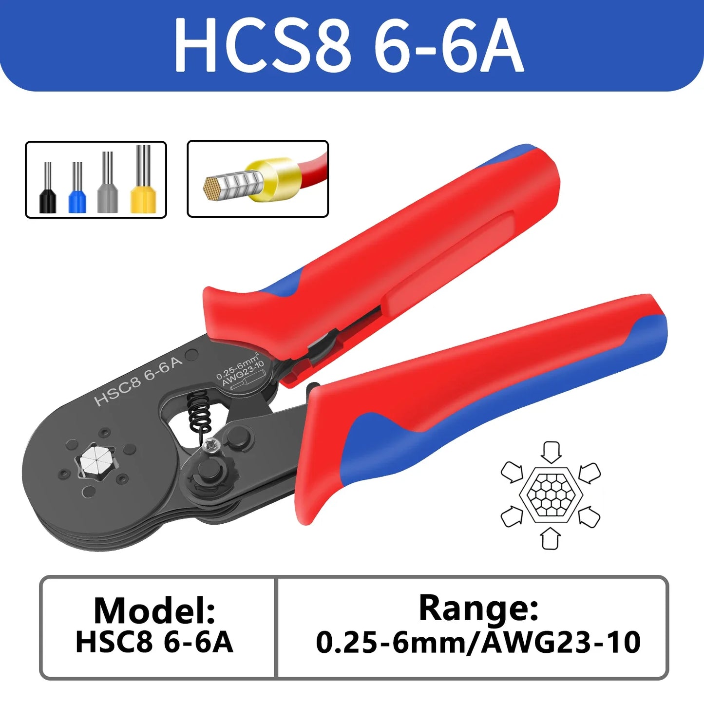 Ferrule Crimping Pliers – Mini Wire End Crimper for Tube Terminals, Carbon Steel Electrical Repair Tool