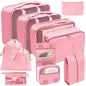 7/8/9/10 Pcs Travel Organizer Packing Cubes – Lightweight Polyester Luggage Storage Bags for Clothes, Shoes, and Accessories