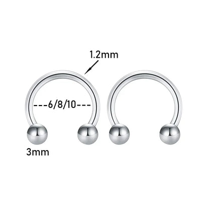 2pcs Stainless Steel Crystal CZ Tragus Piercing Helix Studs Earrings