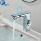 Touchless White Sensor Basin Faucet with Digital Temperature Display – Hot & Cold Mixer Tap for Bathroom Vanity