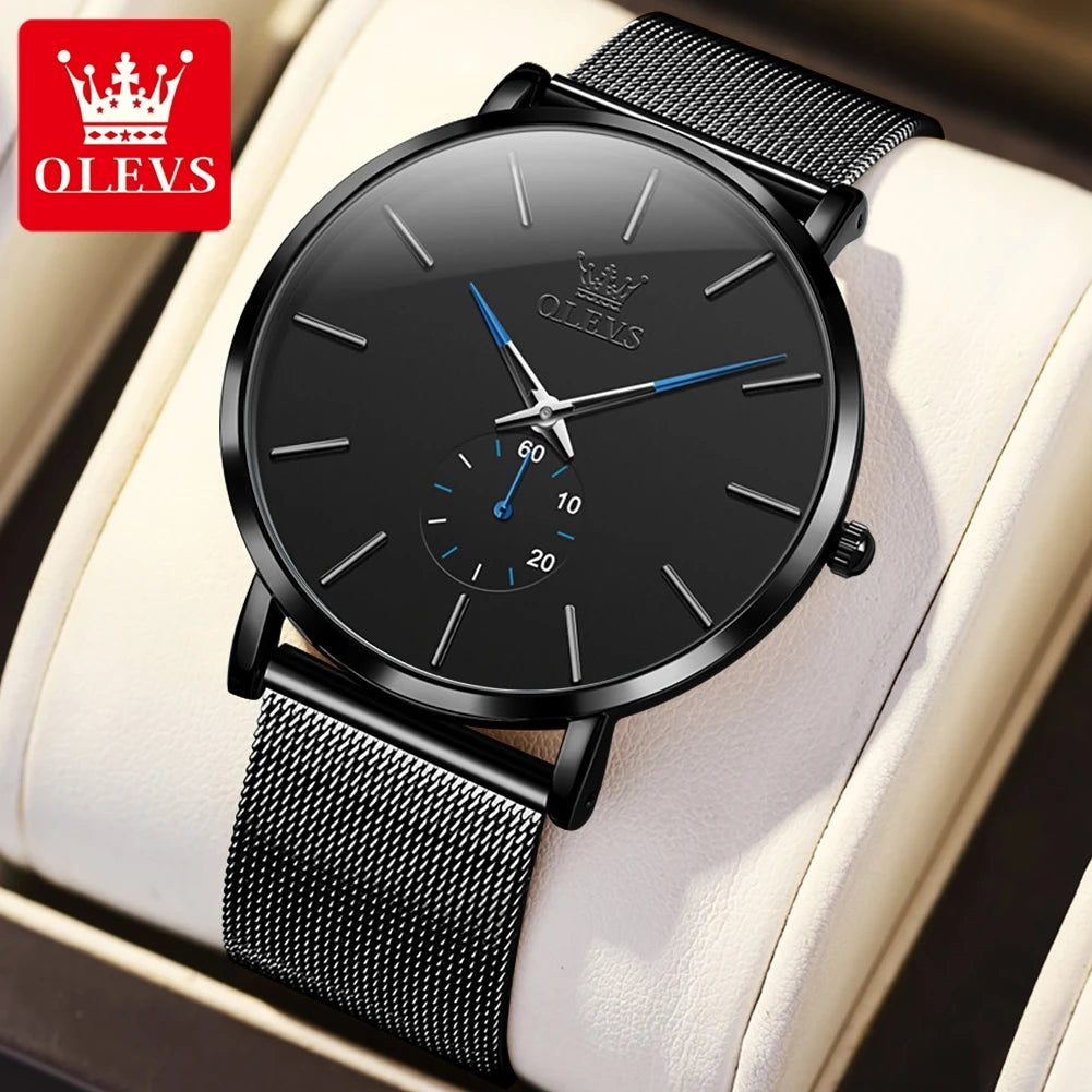 OLEVS 9954 Men’s Ultra-Thin Quartz Watch with Mesh Bracelet