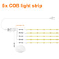 COB LED Strip Light with Penetrable Touch Dimmer – Waterproof 12V Cabinet & Closet Lighting, 1m/2m/3m/5m (39/79/118/197 in), 320 LEDs/m, Warm/Neutral/Cool