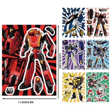 8/16/24PCS Machine Warrior Puzzle Stickers DIY Handicraft Notebook Stationery Helmet Stickers