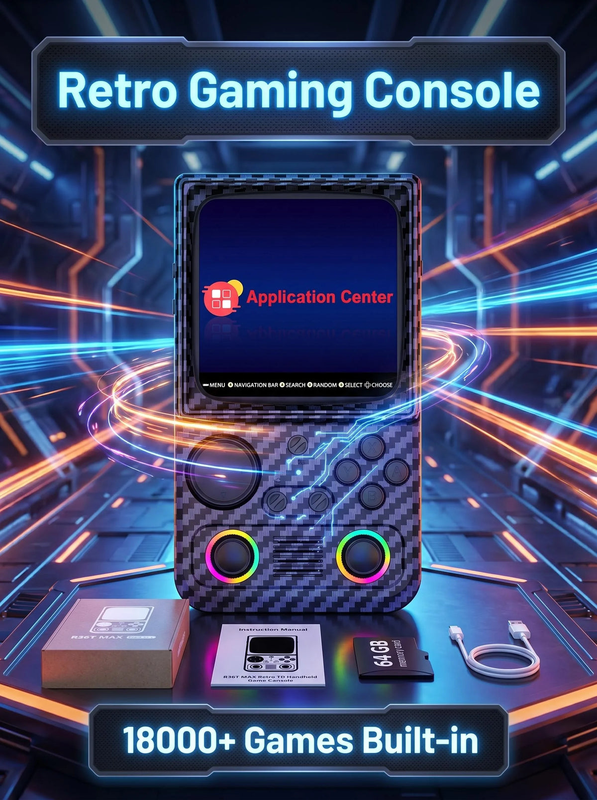 AISLPC R36T MAX Retro Handheld Game Console - 4.0" IPS, 18000+ Games, 27+ Emulators, Wi-Fi, 4000mAh, EmuELEC