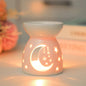 White Ceramic Incense & Oil Burner Hollow Aromatherapy Warmer for Home Decor