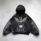 Women’s Y2K Fleece Zip-Up Hoodie – Streetwear Hip Hop Punk Style Loose Sweatshirt for All Seasons
