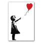 Girl and Red Balloon Banksy Art Nordic Characters Canvas Painting  Mural  Poster Living Room Bedroom Bar Home Decoration