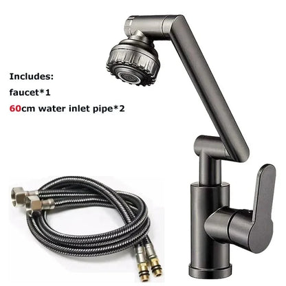 Universal Rotating Dual-Mode Single-Handle Faucet for Kitchen & Bathroom Sink - Hot & Cold Mixer