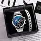 Men's Business Quartz Watch 40mm Stainless Steel Band with Bracelet (1 or 2-Pack)