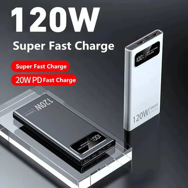 200000mAh 120W Fast Charging Power Bank with Digital Display for iPhone, Samsung & Huawei