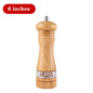 Solid Wood Salt & Pepper Mills - Refillable Spice Grinder with Adjustable Ceramic Core - 5, 8, 10 in (12.7, 20.3, 25.4 cm)