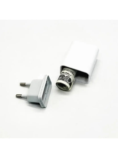 Hidden USB Charger Diversion Safe – Fake Wall Charger Stash Container for Home