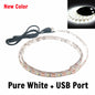 5V USB LED Strip Light Warm & Cool White 1m–5m (3.3–16.4 ft) Waterproof TV Backlight Flexible LED Tape