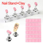 Magnetic Nail Holder Set - 5/30pcs False Nail Tip Practice Stand with Crystal Base