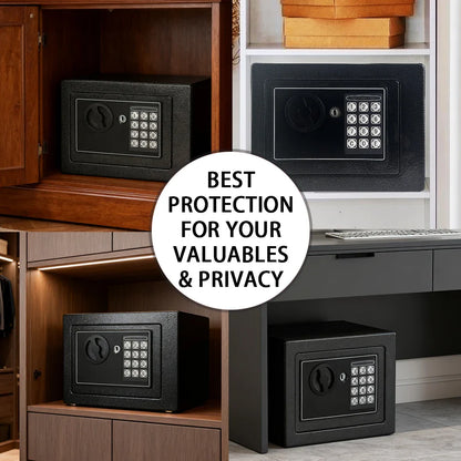 Fireproof Home Safe with Digital Keypad, Sensor Light & Adjustable Shelf — Security Safe with Fireproof Money Bag