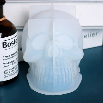 3D Skull Silicone Mold for Candle & Soap Making – DIY Halloween Plaster & Epoxy Craft Casting Mold