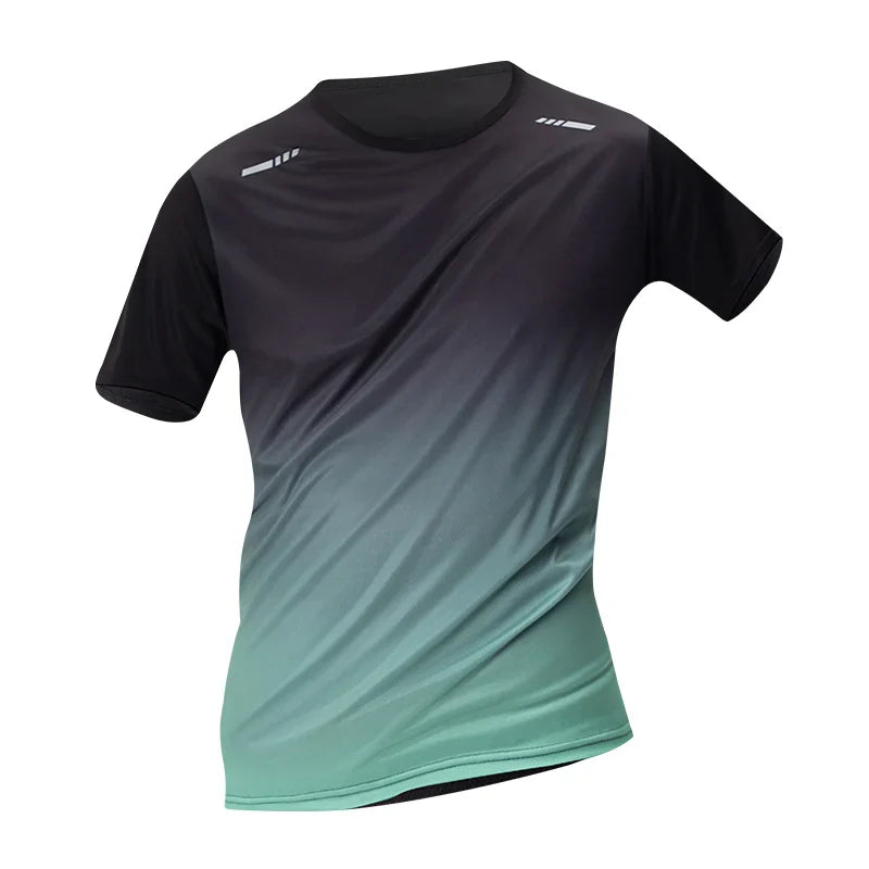 Men's Gradient Quick-Dry Sports T-Shirt Short Sleeve - Running & Fitness Casual Tee