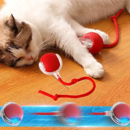 Rechargeable Interactive Cat Ball with Tail 1-3 Pack Automatic Rolling Pet Toy Imitates Mouse