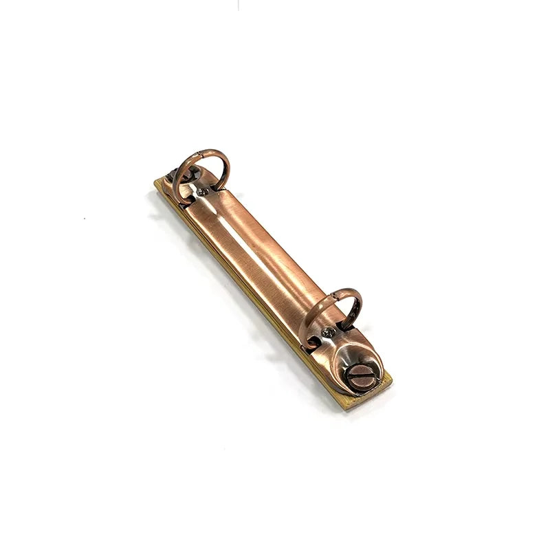 A7 Detachable Buckle Loose-leaf Binder Strip with Bamboo Back Panel 2 Holes Metal Ring Binder Clips for Handbook Album Notebook