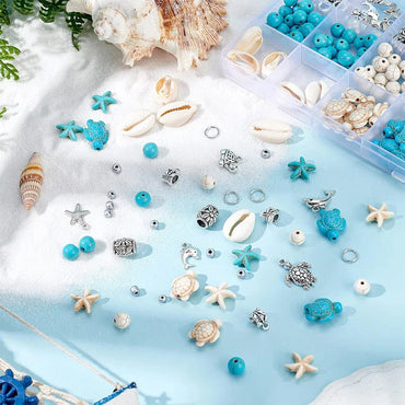 Ocean Summer Friendship Bracelet Making Kit – DIY Clay Beads Set for Jewelry, Bracelets, Necklaces & Earrings