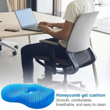 U-Shaped Gel Seat Cushion – Ergonomic Cooling Gel & Latex Foam Coccyx Cushion for Office, Car & Home