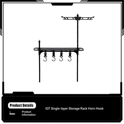 Folding IGT Tactical Camping Table - Adjustable Aluminum Portable Picnic Table
