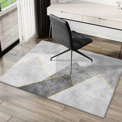 VIKAMA Geometric Carpet Study Office Computer Desk E-Sports Chair Non-Slip Mat Bedroom Rectangular Crystal Velvet Foot Mat