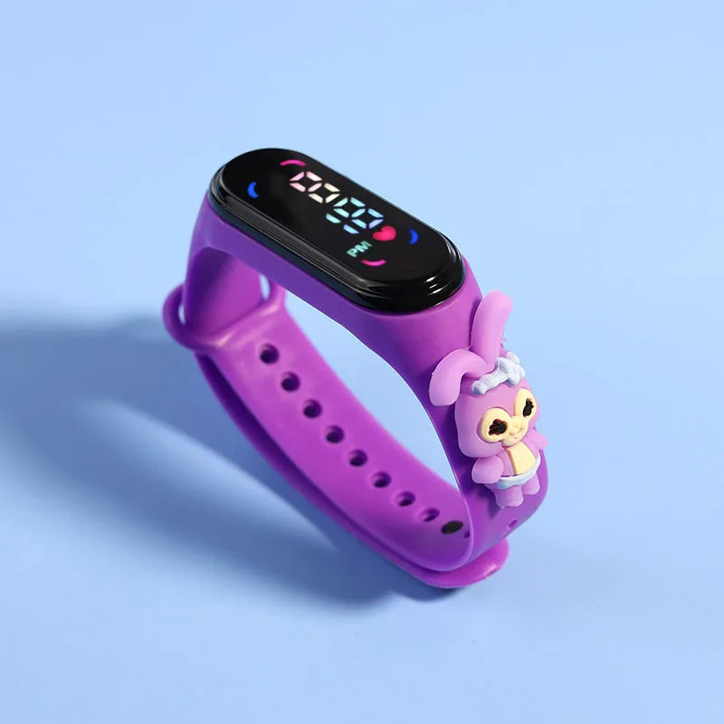 Kids Touch LED Waterproof Digital Watch for Girls – Silicone Sports Bracelet, Shock Resistant, Backlight