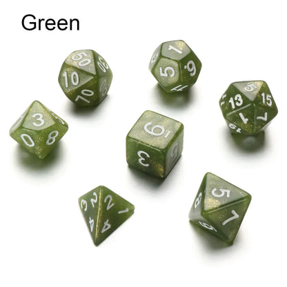 7-Piece Black Polyhedral Dice Set for D&D TRPG Tabletop RPG, Board & Card Games