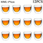 Double Wall Borosilicate Glass Tea Cups 80ml & 150ml, 2–18 Pc Clear Kung Fu Coffee & Milk Mugs