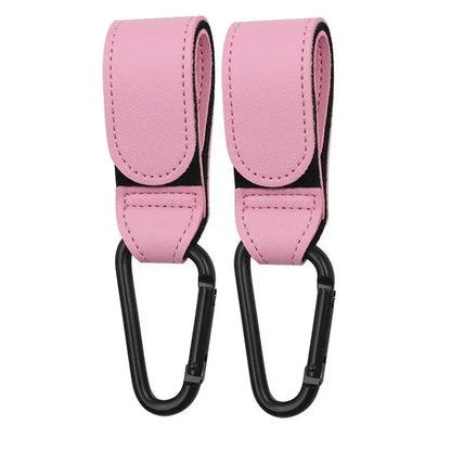 PU Leather 360° Rotating Stroller Hook - Baby Bag Pram Organizer (1 or 2-Pack)