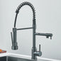 Pull-Down Spring Kitchen Faucet Single Lever Mixer Retractable Dual Spout Hot & Cold Stainless Steel