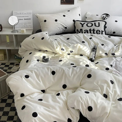 Striped Duvet Cover Bedding Set with Flat Sheet & Pillowcases — Multiple Sizes (Single/Twin/Full/Queen/King)