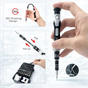 Magnetic 115-in-1 Precision Screwdriver Kit for Phone, Laptop & PC Repairs — Professional Nut Driver & Electronics Tool Set