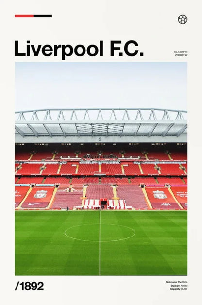Famous Stadium Football Poster Football Fans Wall Art Decor Canvas Painting Stadium Minimalist Prints Aesthetic Wall Decoration