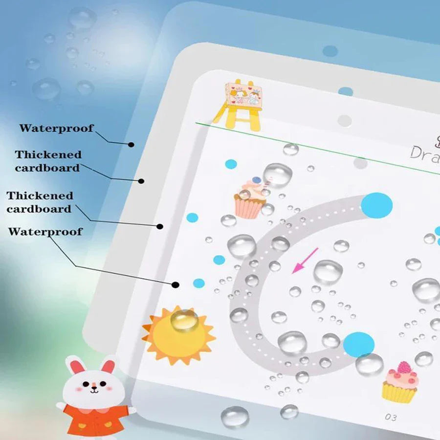 Toddler Pen Control Tracing Workbook Reusable Writing & Drawing Practice Book for Kids Ages 3-14+