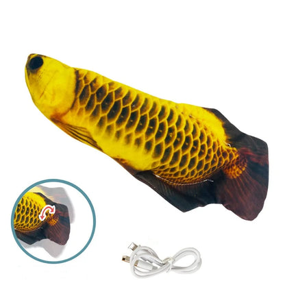 USB Rechargeable Floppy Fish Cat Toy - Interactive Electronic Plush Fish for Cats & Dogs