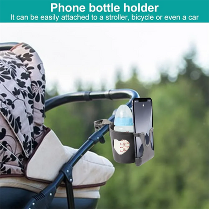 Stroller Cup & Phone Holder 2-in-1 Pram Pushchair Bottle Accessory