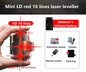 Mini 12/16-Line 3D/4D Self-Leveling Red Line Laser Level — 360° Horizontal & Vertical Cross, IP54, ±1mm/7m