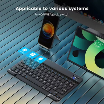 Bluetooth Wireless Keyboard + Mouse Combo for iPad, Android & Windows Tablets – Portable Multi-Device Keyboard